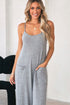 Loose Fit Side Pockets Spaghetti Strap Wide Leg Jumpsuit